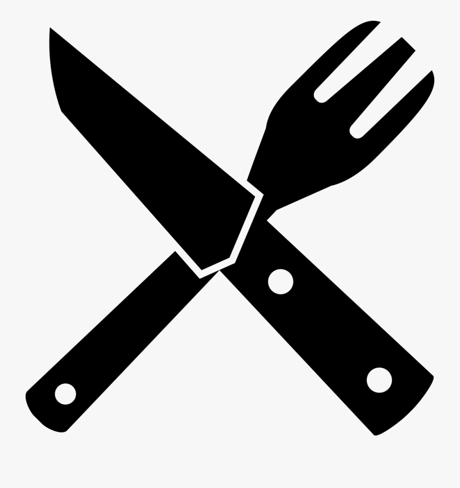 Transparent Silverware Clipart - Crossed Fork And Knife Png, Transparent Clipart