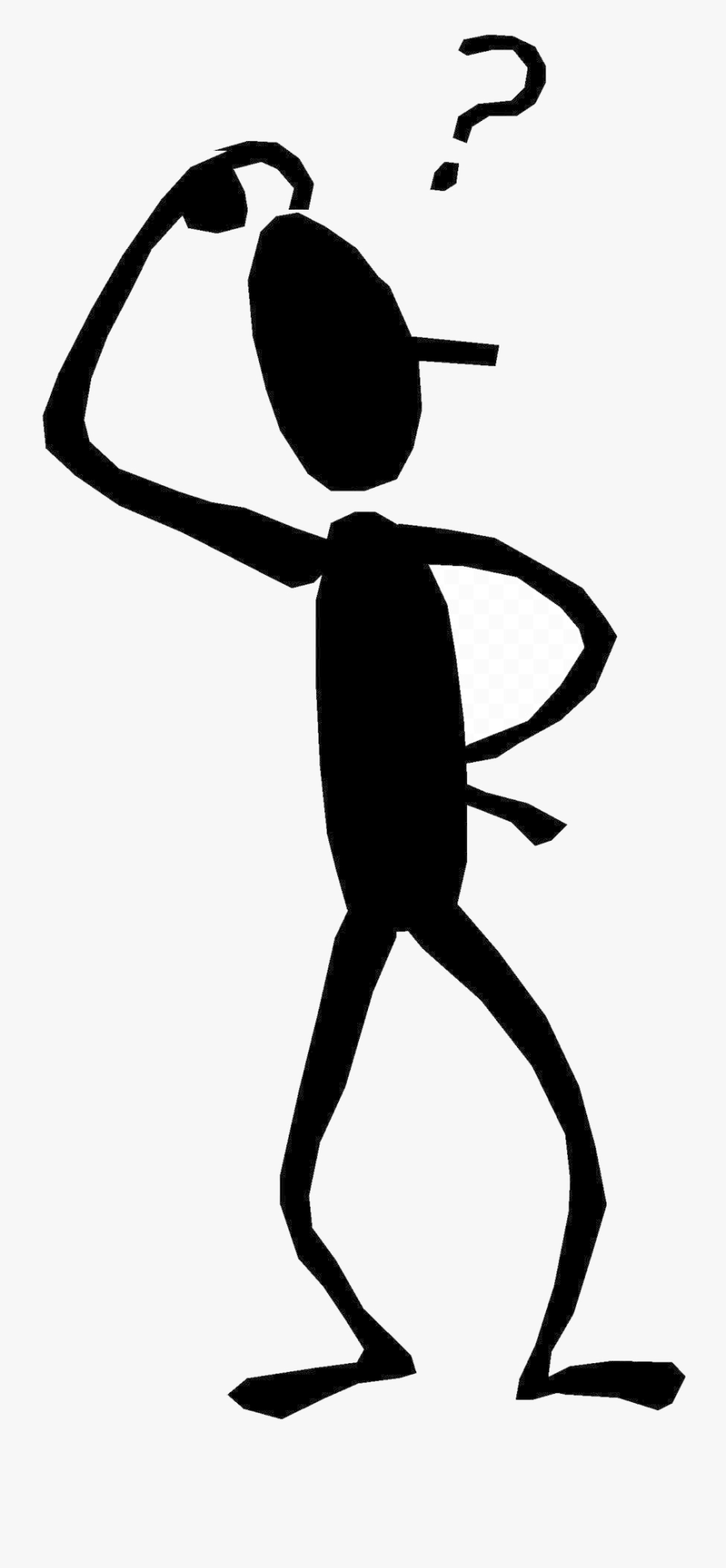 Question Mark Kiss Stick Figure Cartoon Clip Art Confused - Question Mark Stick Figure, Transparent Clipart