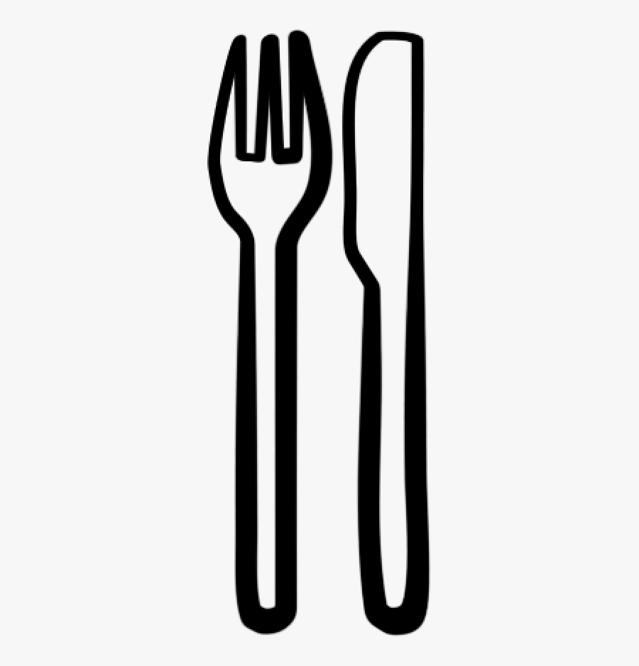 Drawn Khife Free Hand - Fork And Knife Clipart Cute, Transparent Clipart