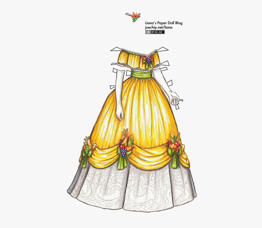 Ribbon Clipart Barbie - 1800's Paper Doll Dresses, Transparent Clipart