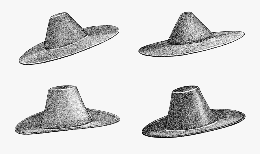 Pilgrim Hat Victorian Felt Image Vintage Clipart Illustration - Sombrero, Transparent Clipart