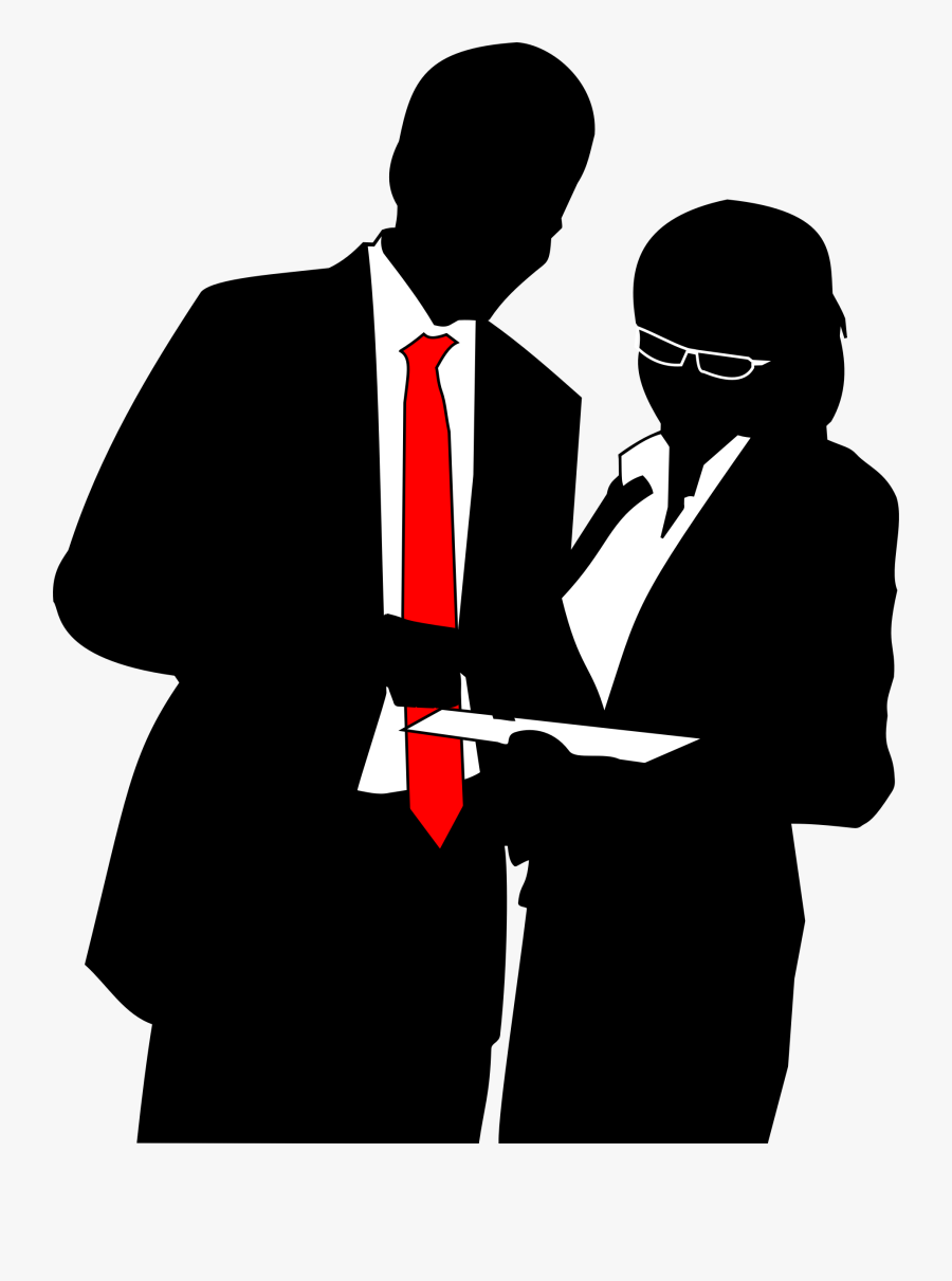 Convert To Base64 Professional Dress - Silhouette Business Woman And Man, Transparent Clipart