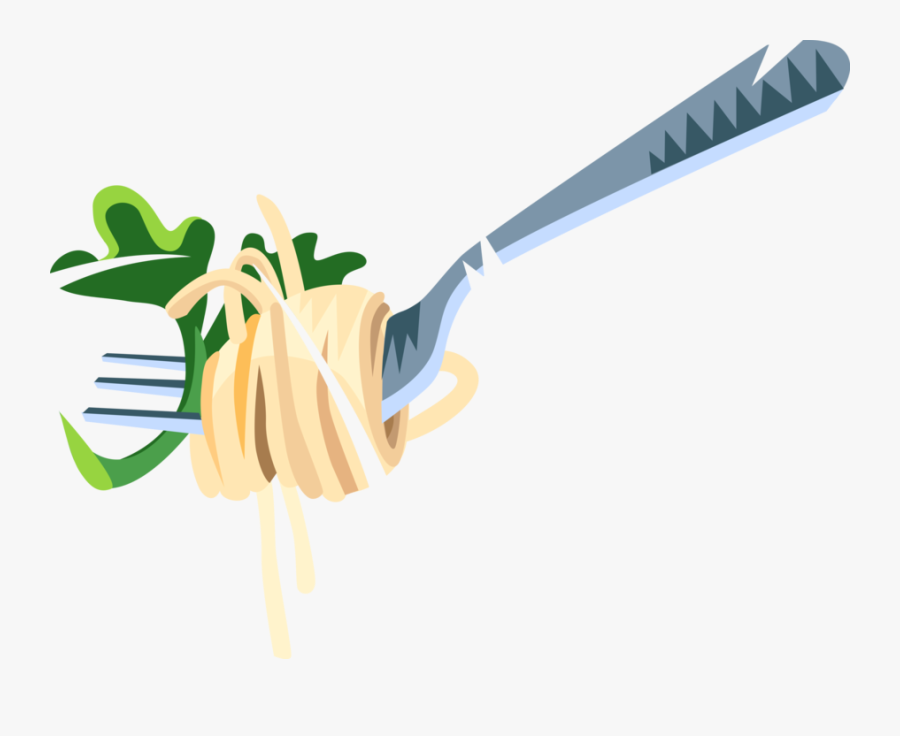 Italian Dinner Vector Image - Fork With Spaghetti Png, Transparent Clipart
