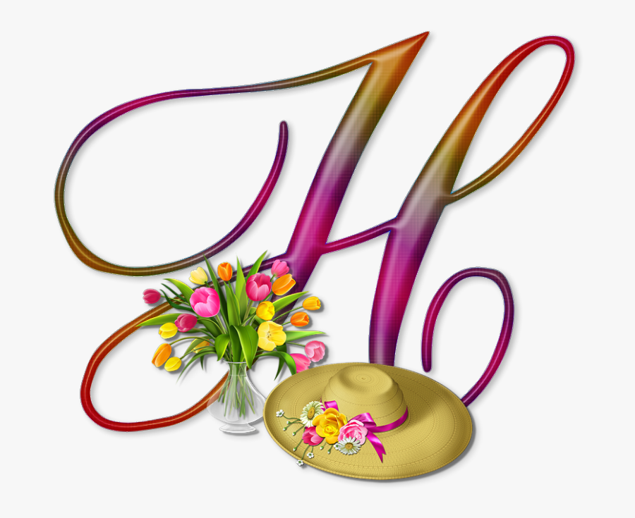 Sombrero Clipart Floral - Letra Para Fondo De Pantalla, Transparent Clipart