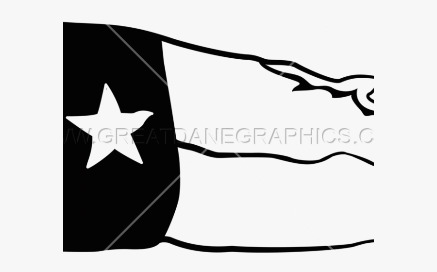 Texas Flag Clipart Outline , Png Download - Black And White Texas Flag Clip Art, Transparent Clipart