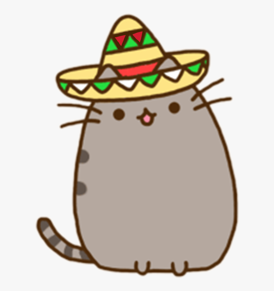 Summer Clipart Kawaii - Pusheen Sombrero Gif, Transparent Clipart