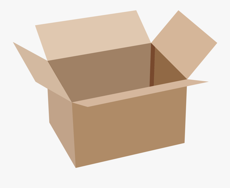 Open Cardboard Box - Box With White Background, Transparent Clipart