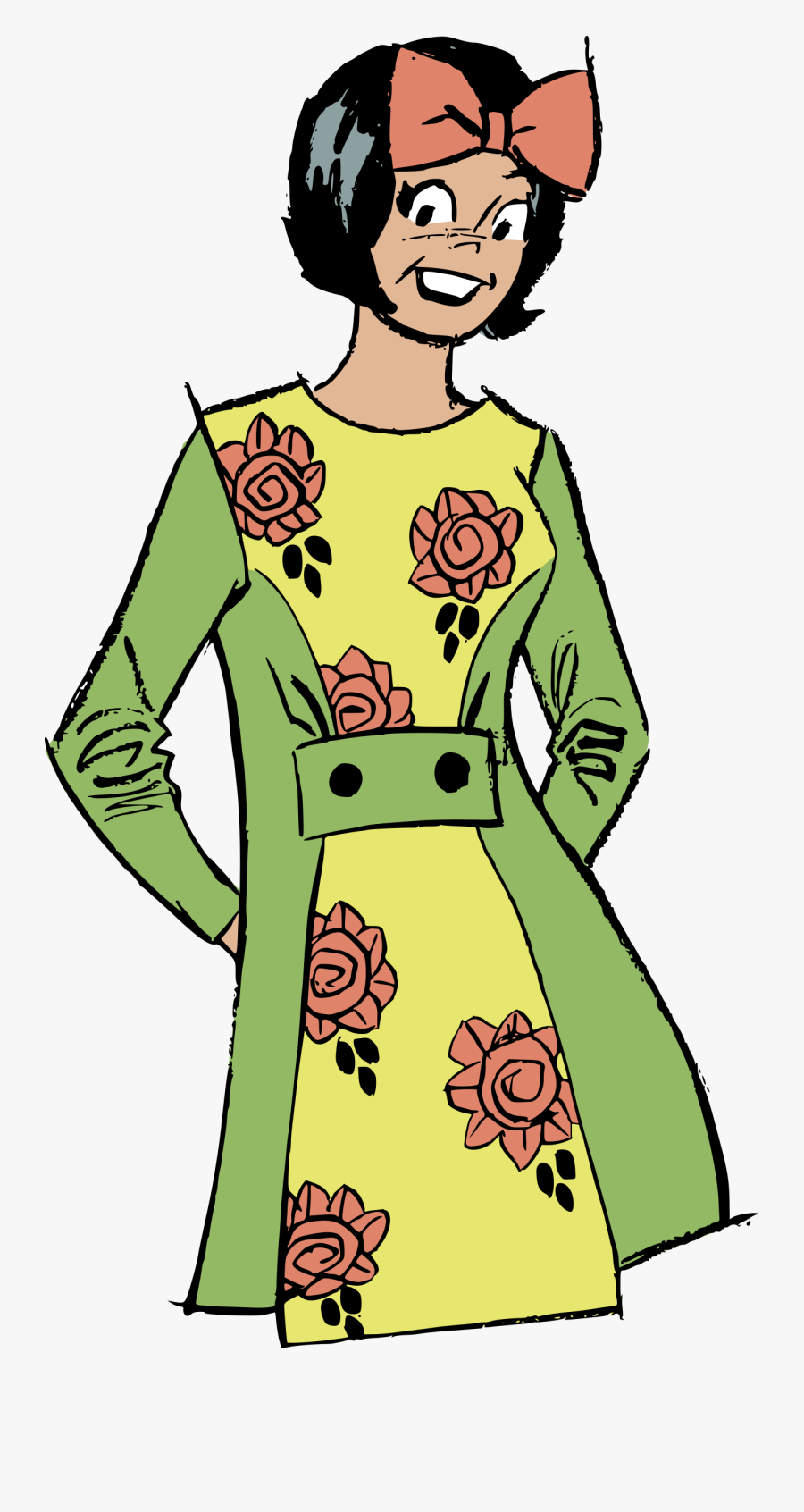 Vector Library Download Flower Medium Image Png - Flowered Dress Clipart, Transparent Clipart