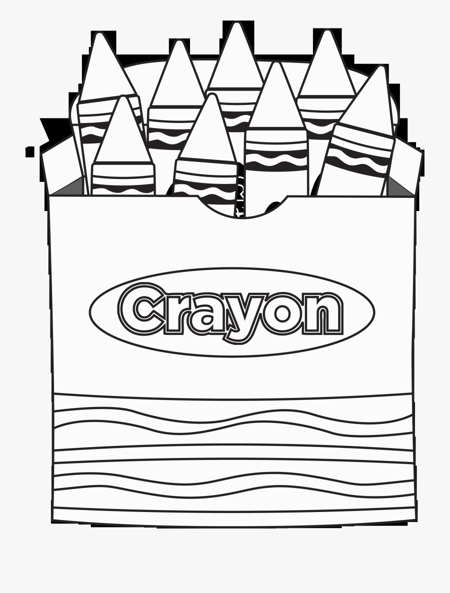 Gray Crayon Box Clip Art Clipartion For Coloring Book - Crayon Box Clipart Black And White, Transparent Clipart