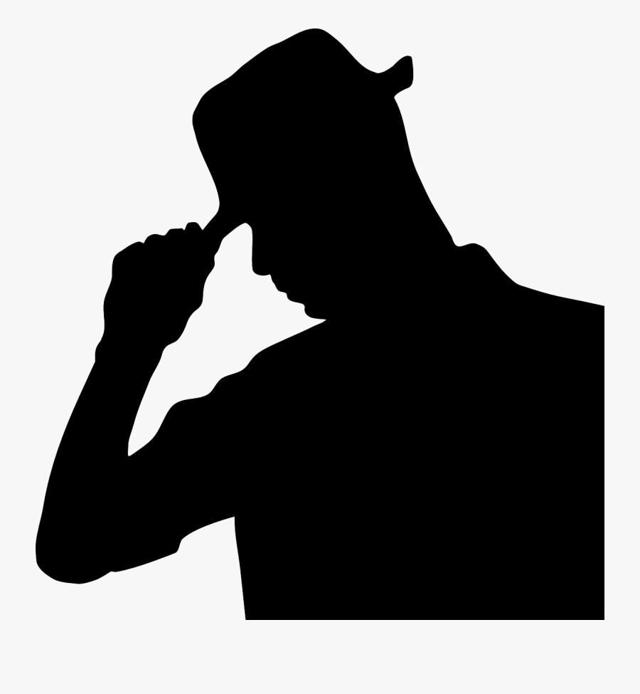 Man Wearing Hat Svg Vector File, Vector Clip Art Svg - Man With A Hat Silhouette, Transparent Clipart