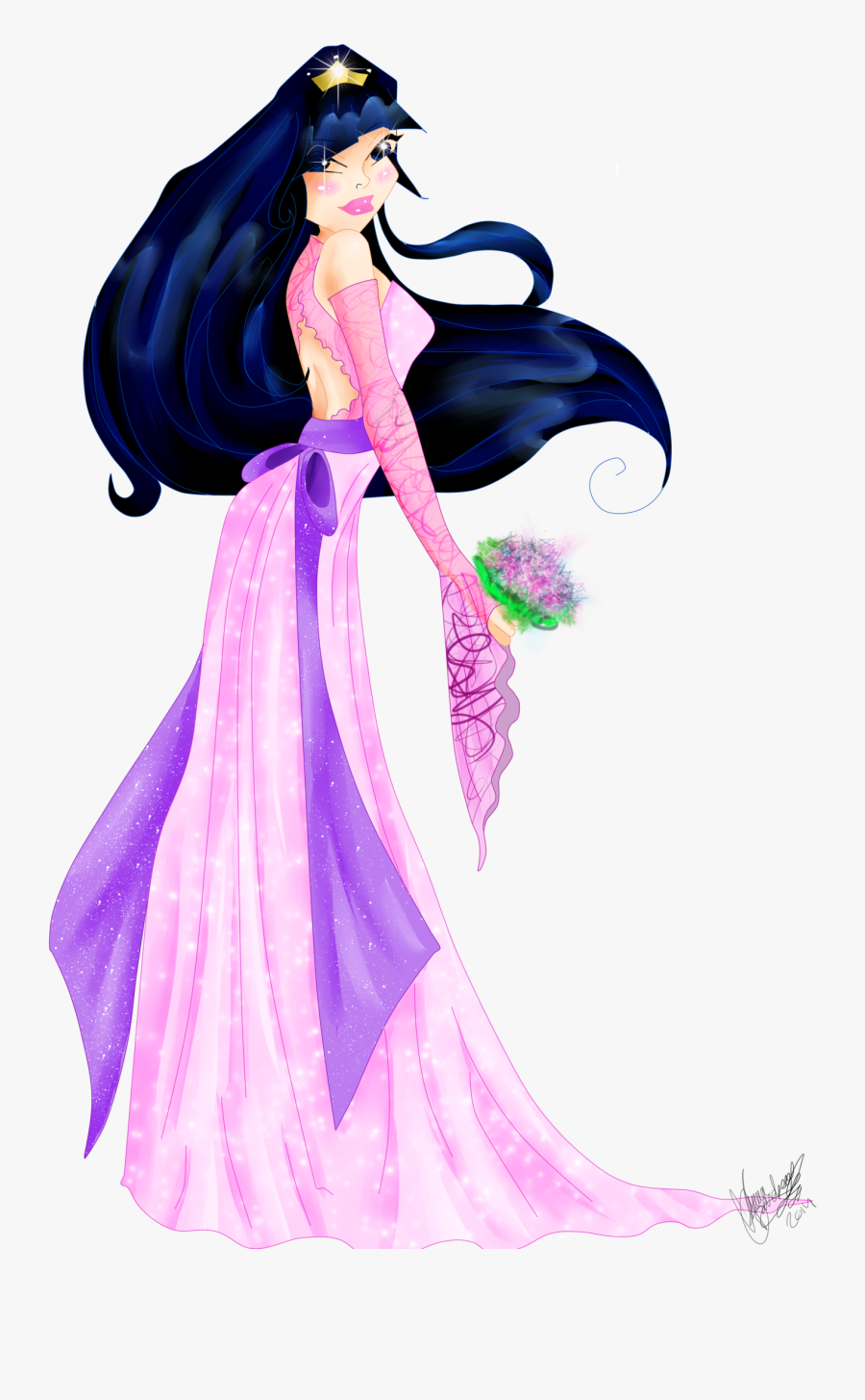 Free Download Winx Club Musa Wedding Dress Clipart - Winx Club Musa In A Dress, Transparent Clipart