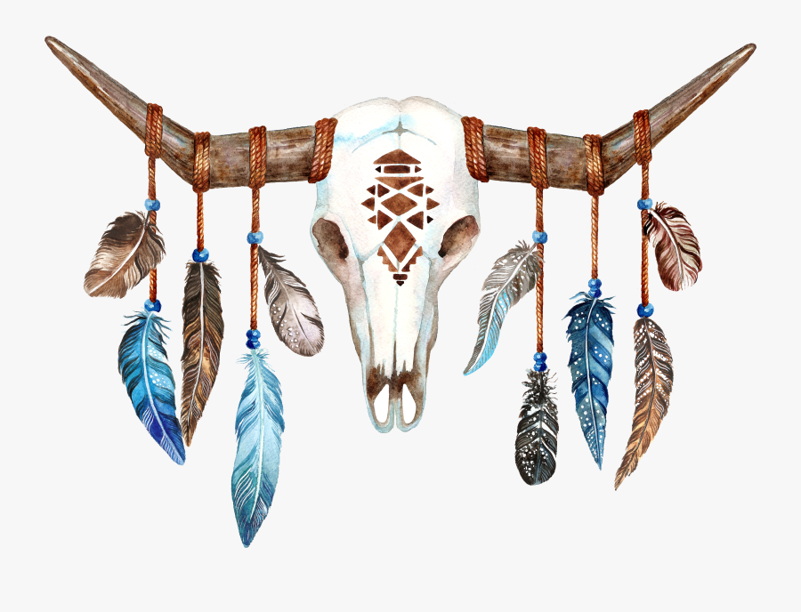 Sheep Skull Boho-chic Bull Longhorn Texas Clipart, Transparent Clipart