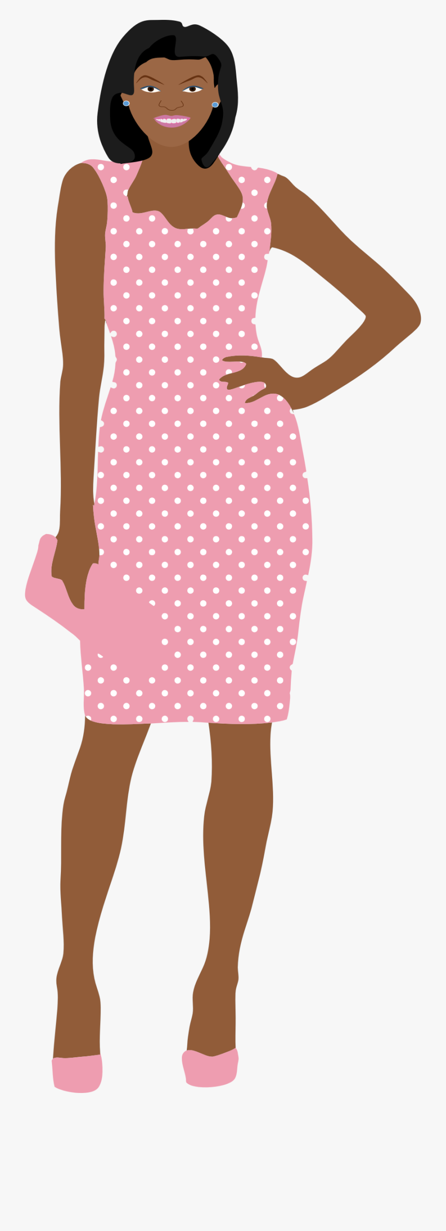 Dress Clipart Pink - Ladies In Pink Clip Art, Transparent Clipart