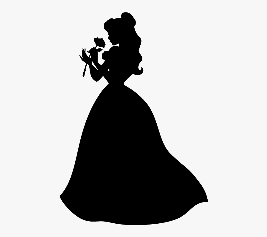 Silhouette Gold Belle Photography Beast Rose Dress - Disney Princess Silhouette Belle, Transparent Clipart