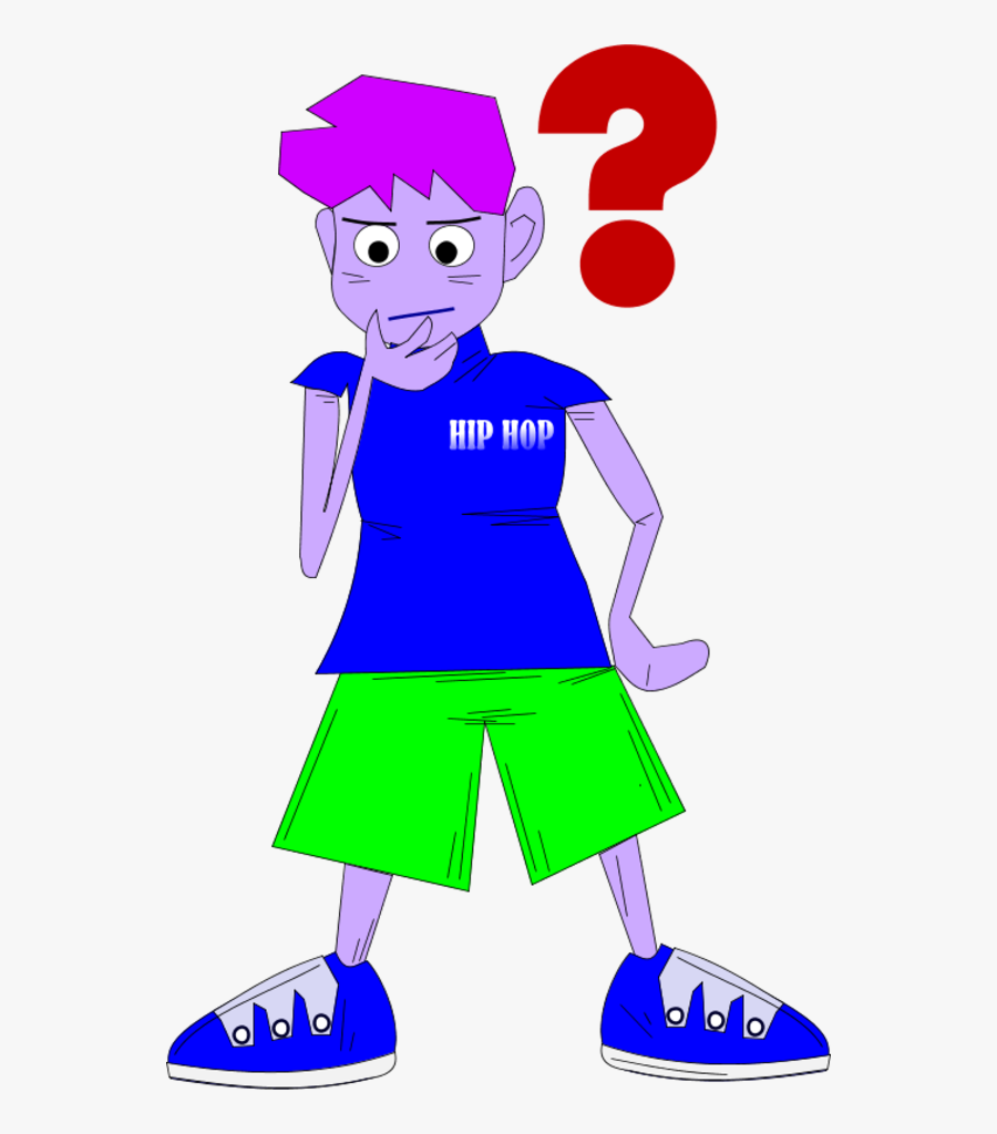 Vector Clip Art - Kid With Question Mark, Transparent Clipart