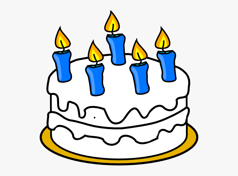 Birthday Cake With Blue Lit Candles Clip Art At Clker ...