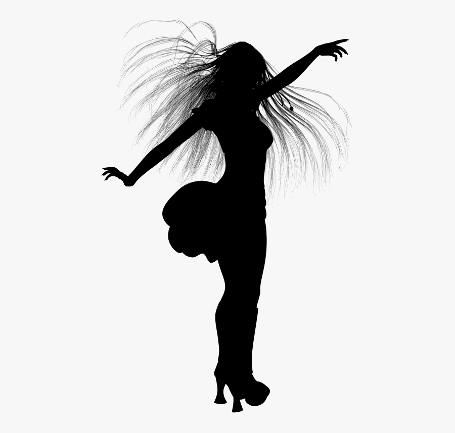 Silhouette Borders Frames Female - Wild Hair Silhouette Png, Transparent Clipart