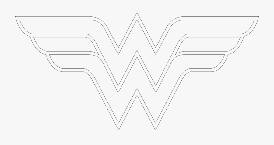 How To Draw Wonder Woman Logo Outline - Line Art, Transparent Clipart