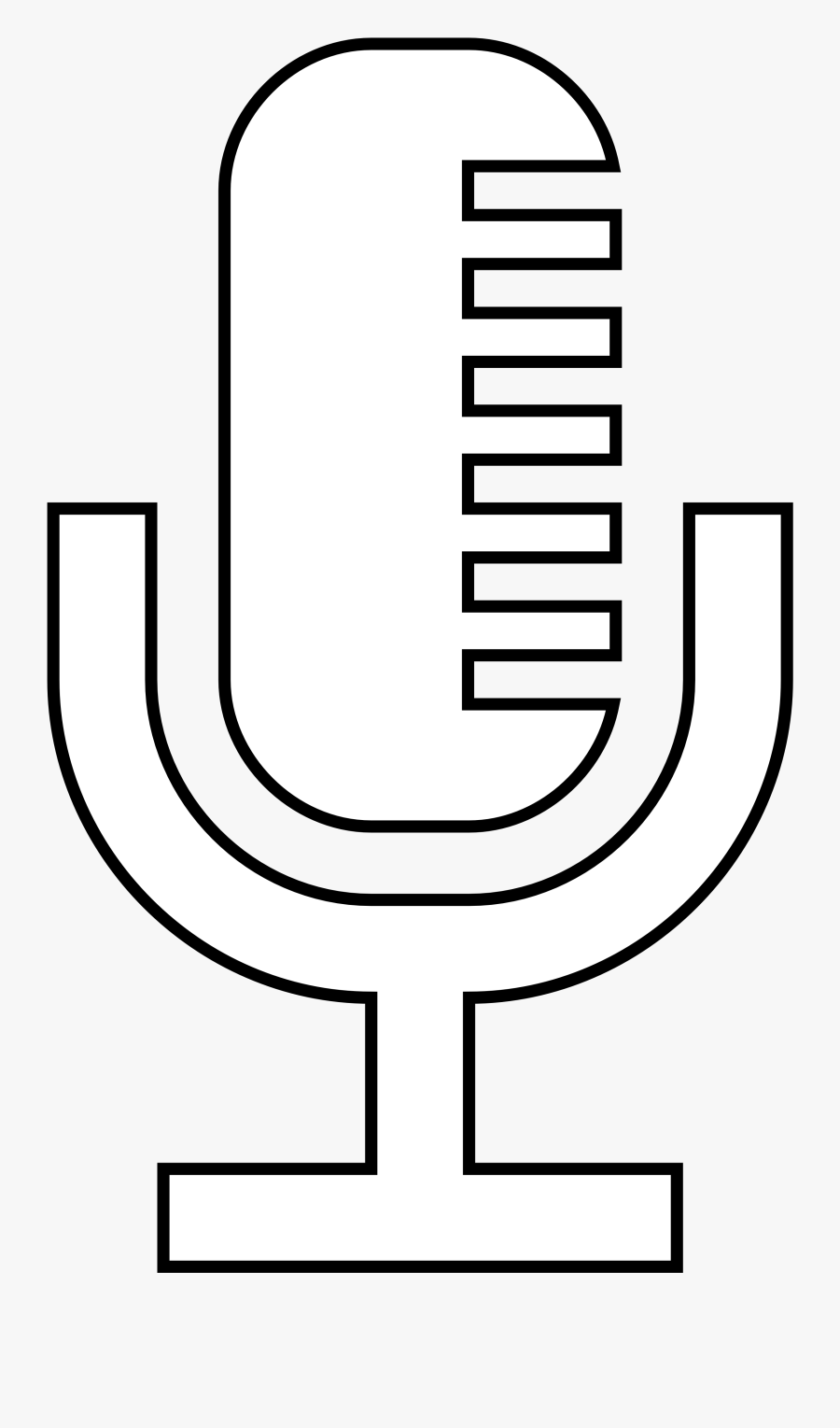 Radio Microphone Clip Art Black And White - Transparent Background Microphone White Icon, Transparent Clipart