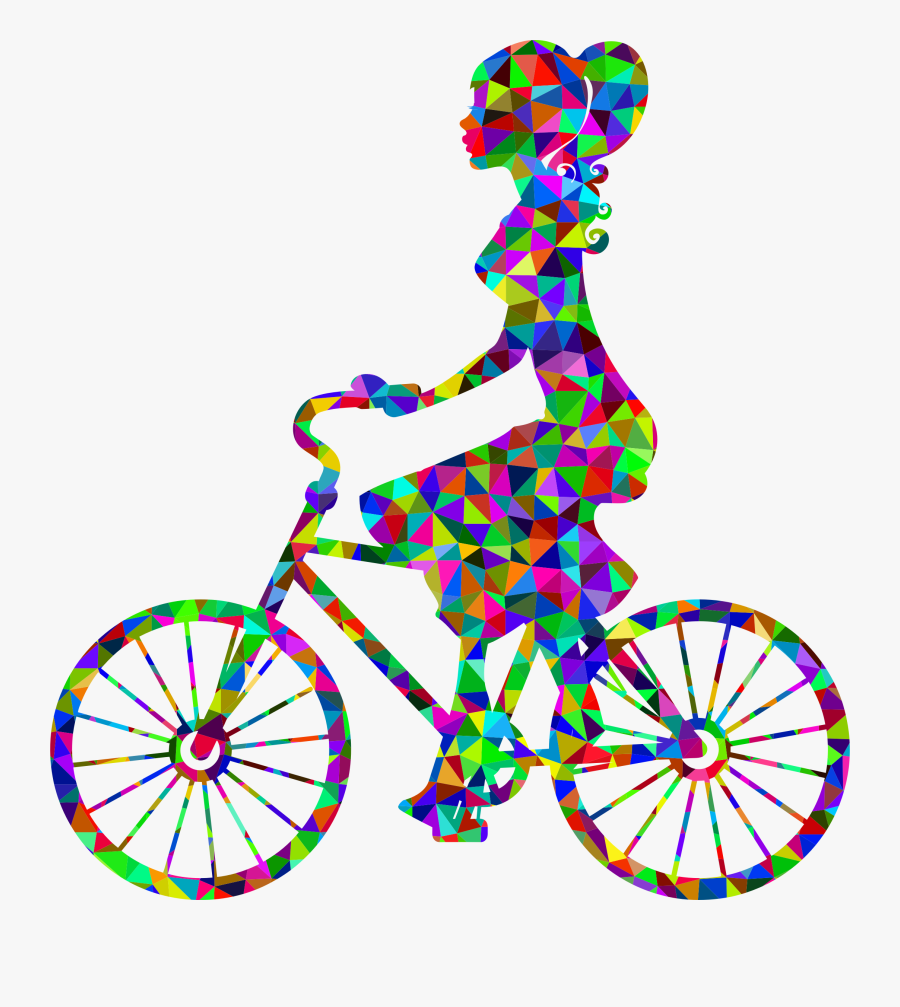 Cool Girl Low - Black Girl Riding Bike, Transparent Clipart