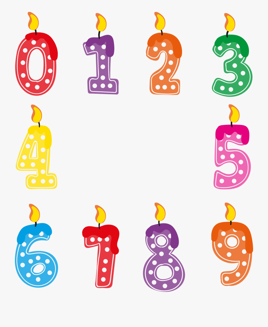 Birthday Candles Clipart Png Image - Number Birthday Candle Clipart, Transparent Clipart