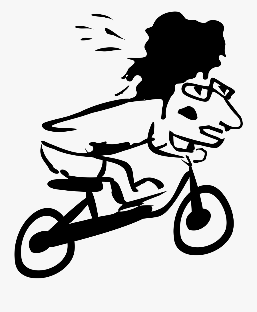 Bicycle Clip Art Black And White Photos - Kreslený Cyklista, Transparent Clipart