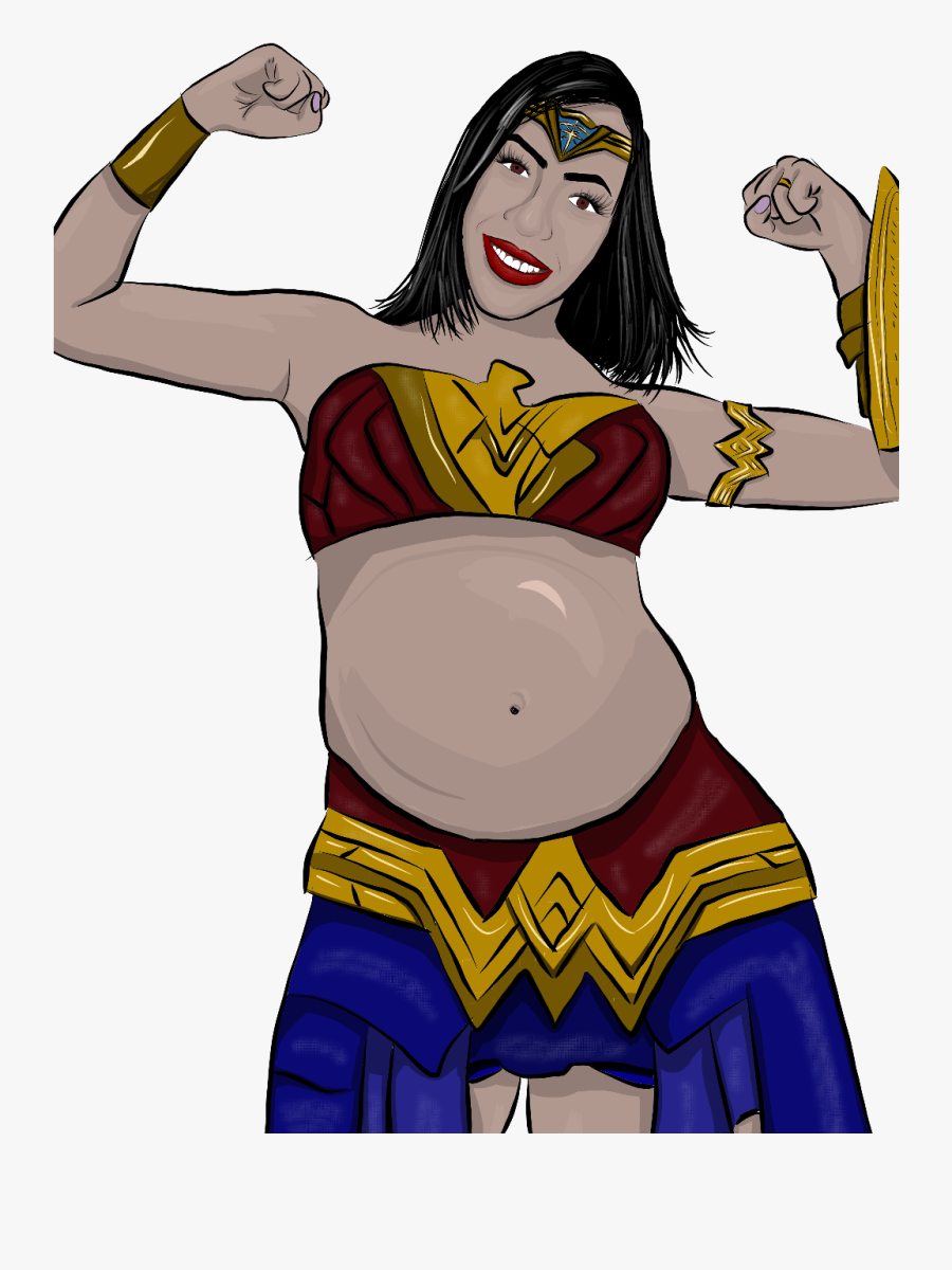 #wonder #wonderwoman #maravilha #hero #heros #pregnant - Pregnant Wonder Woman, Transparent Clipart