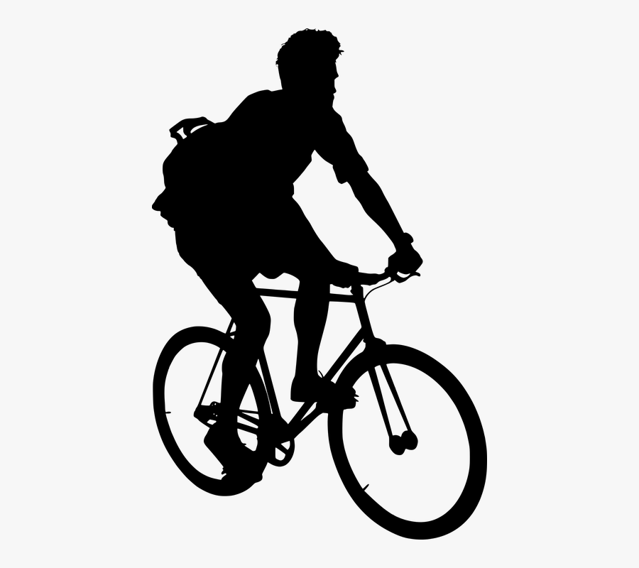 Clip Art Bicycle Cycling Silhouette Transprent - Person Biking Silhouette, Transparent Clipart