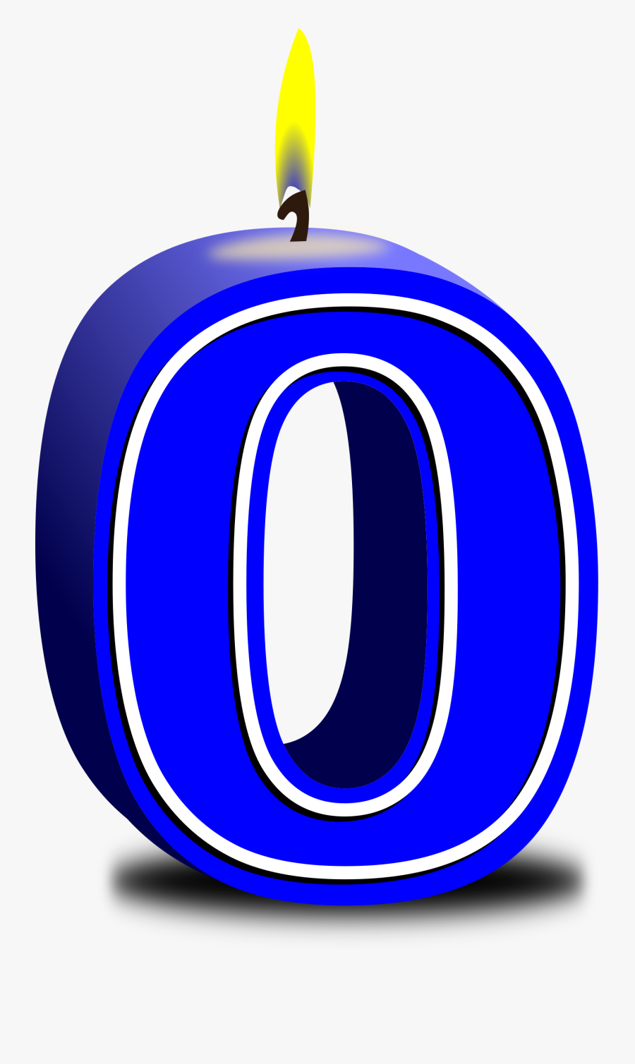 Transparent Candle Clip Art - Number 0 Birthday Candle Png, Transparent Clipart