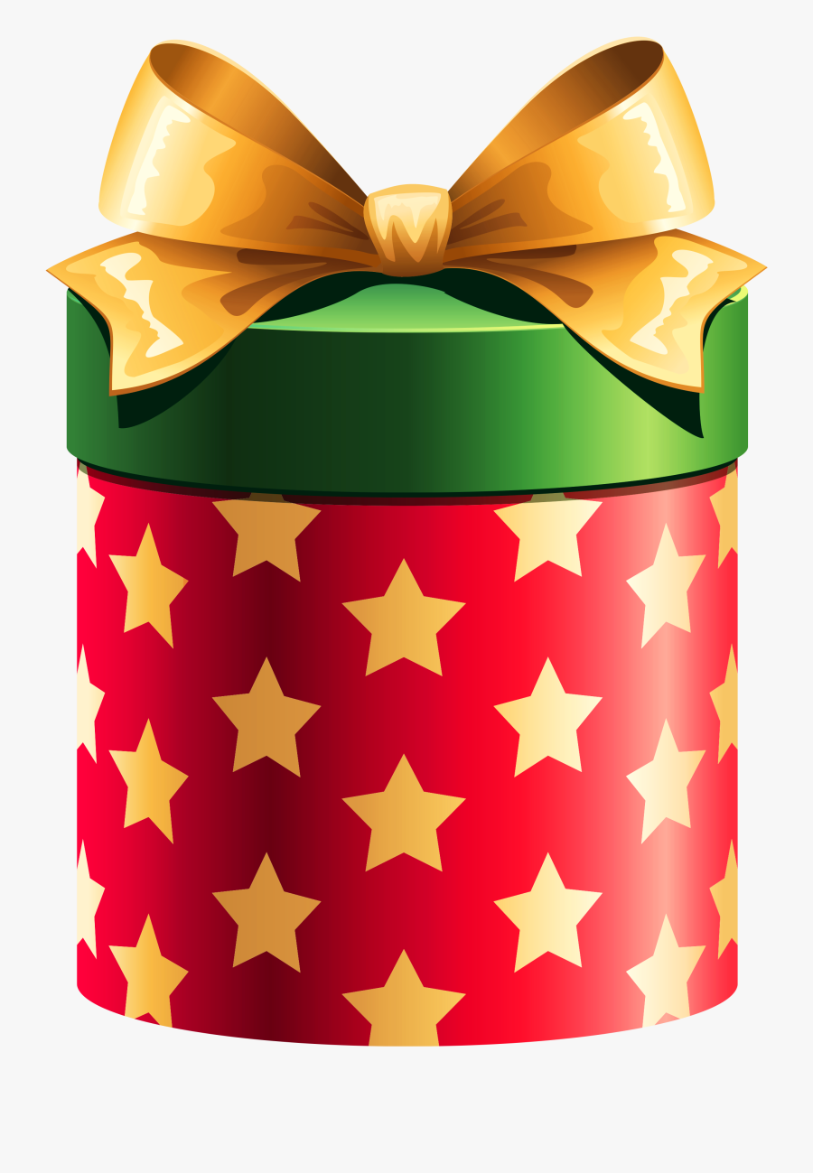 Round Red Gift Box With Gold Stars - Born To Sparkle Unicorn, Transparent Clipart