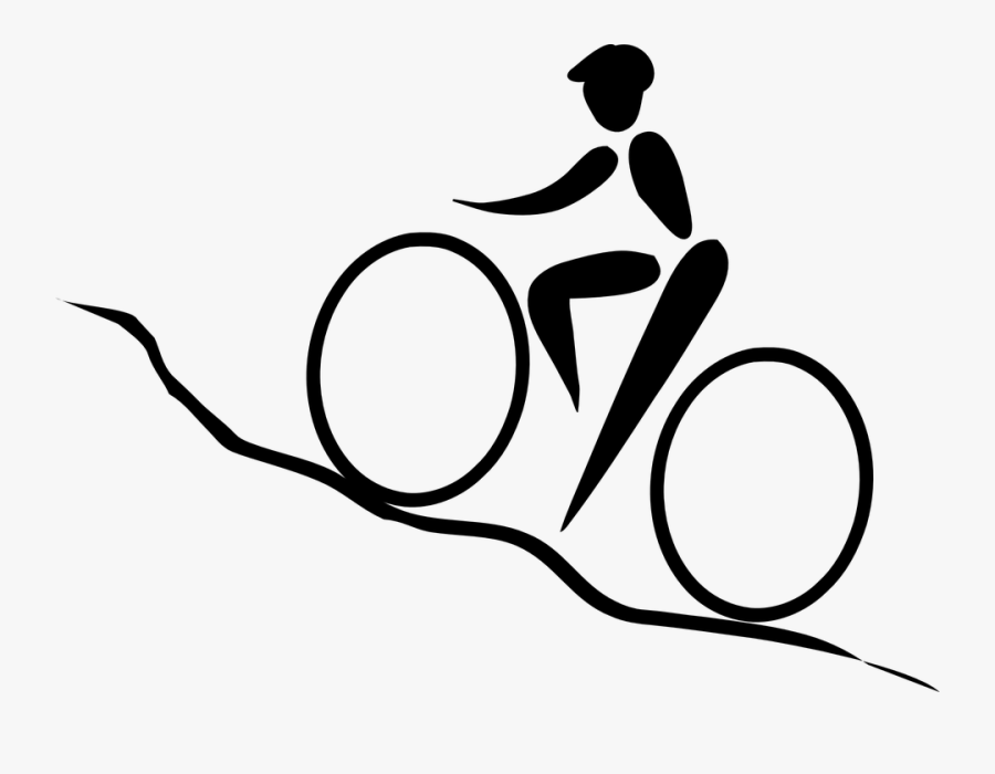Cycling Going Up A Hill, Transparent Clipart