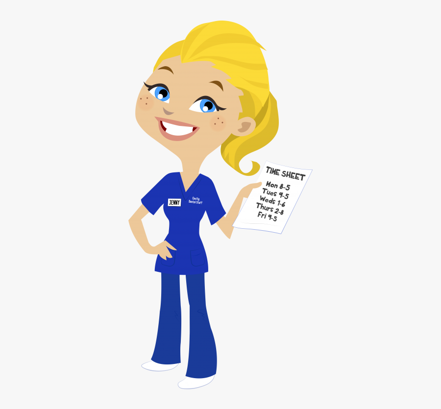 Milton Keynes Dental Agency - Cartoon Nurse Blonde Hair, Transparent Clipart