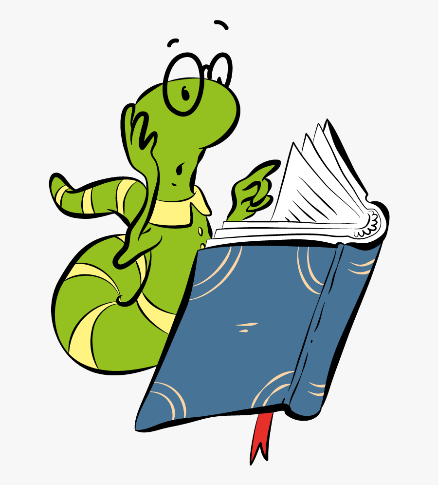 The Following Funny Bookworm Character Illustrations - Cartoon, Transparent Clipart