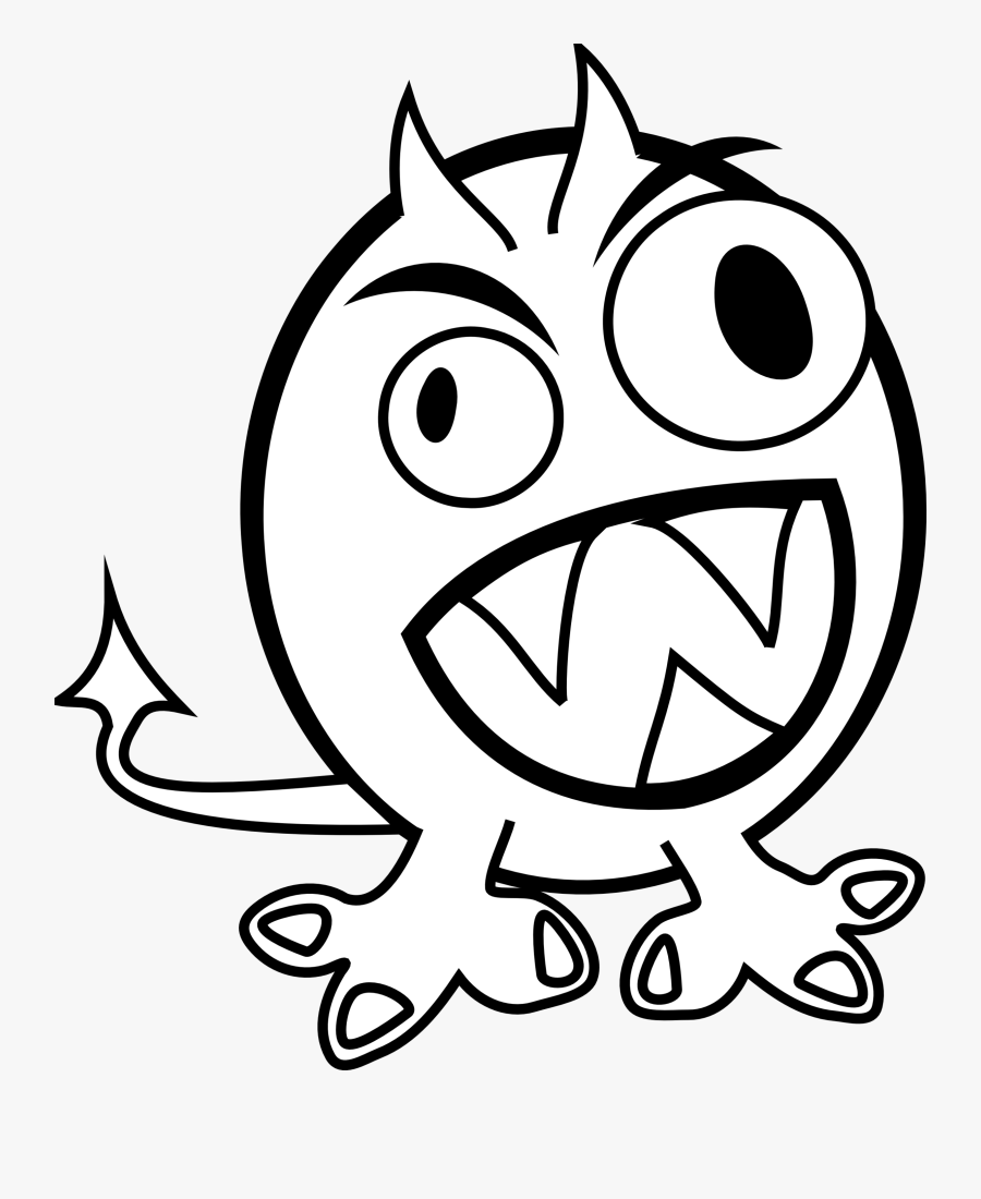 Funny Clip Art Clipart - Monsters Clipart Black And White, Transparent Clipart