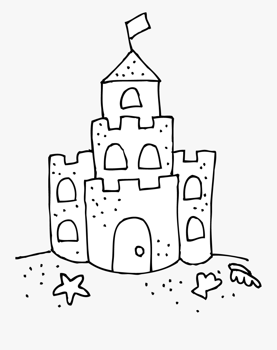 Sand Castle Coloring Page Best Of Cute Sand Castle - Sand Castle Coloring Sheet, Transparent Clipart