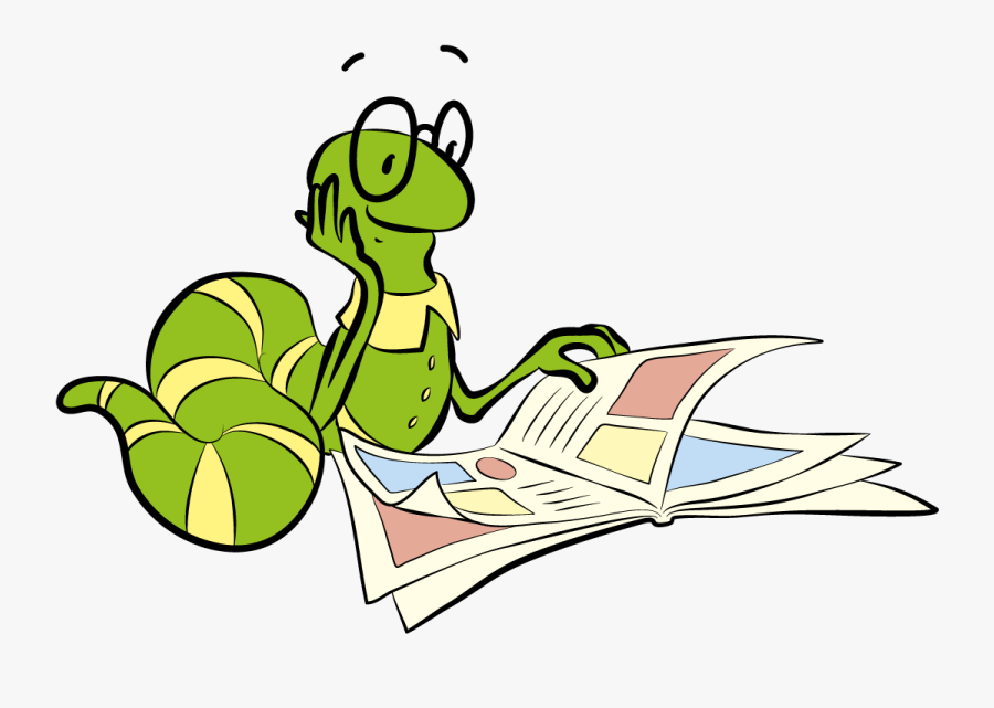 The Following Funny Bookworm Character Illustrations, Transparent Clipart