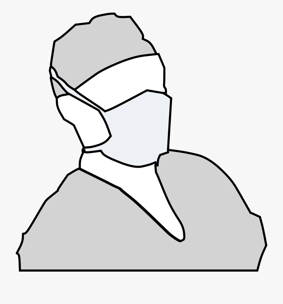 Dental Mask Cliparts - Hospital Face Mask Line Art, Transparent Clipart