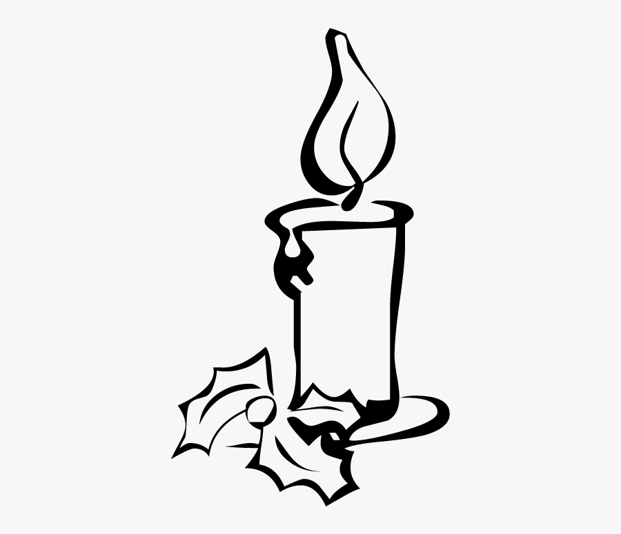 Candle Clipart Outline - Candle Black And White Transparent, Transparent Clipart