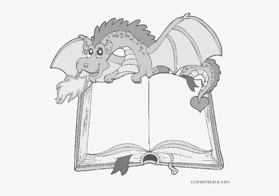 Funny Dragon Animal Free Black White Clipart Images - 2012, Transparent Clipart