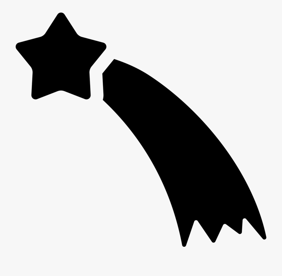 Shooting Star Clipart Bintang - Shooting Star Silhouette Clip Art, Transparent Clipart