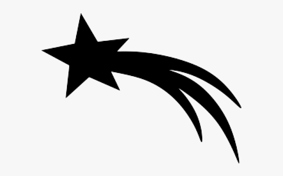 Shooting Star Clipart Silhouette - Shooting Star Star Silhouette, Transparent Clipart
