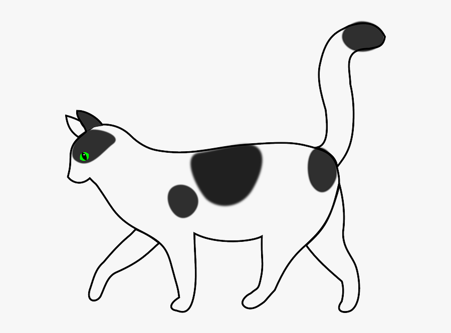 Cat Walking Clipart Black And White, Transparent Clipart
