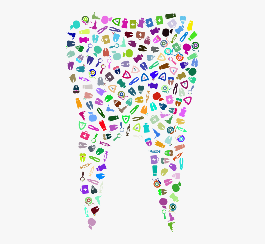 Pink,area,organism - Colorful Tooth, Transparent Clipart