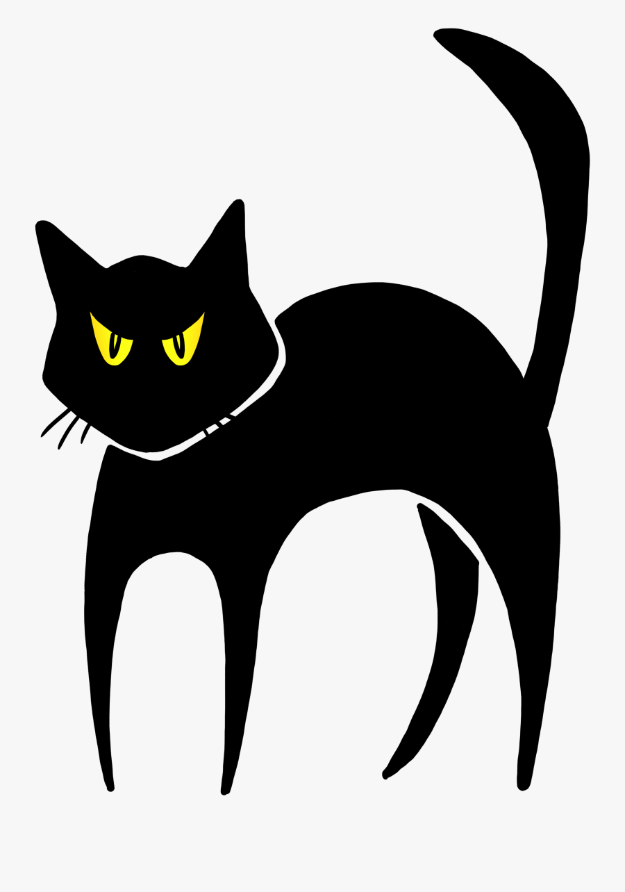 Clip Art Black Cat Clipart Black And White - Halloween Black Cat Clipart, Transparent Clipart