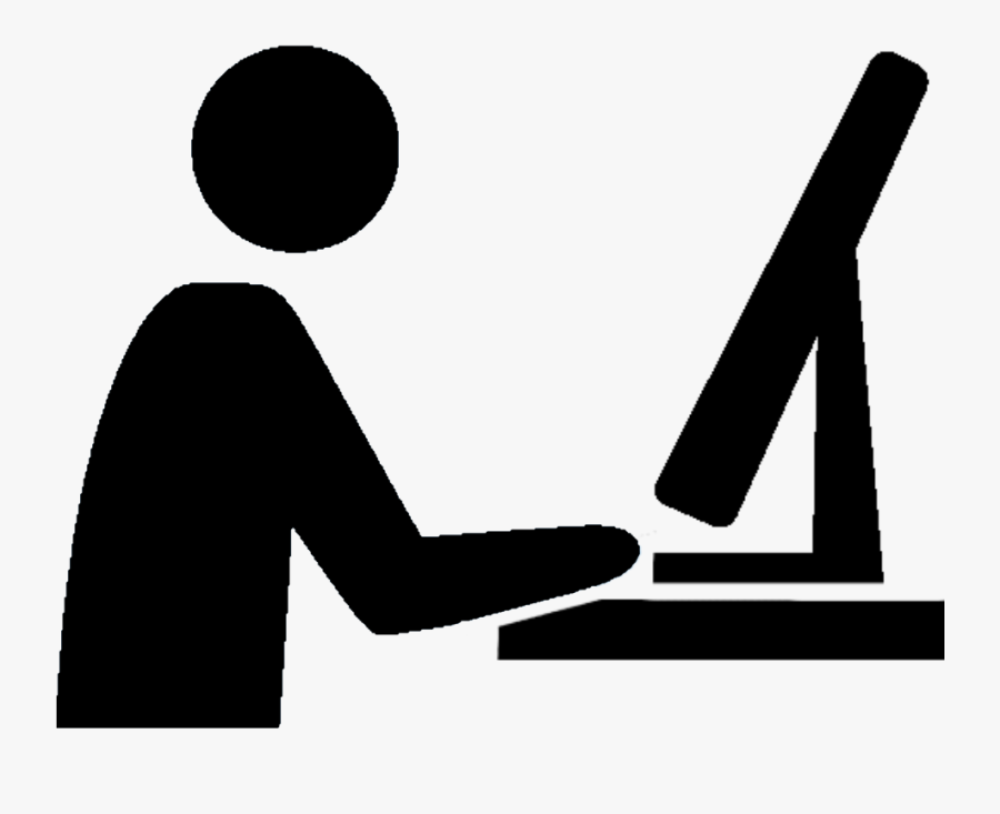 Transparent Dentist Clipart Black And White - User At Computer Icon, Transparent Clipart