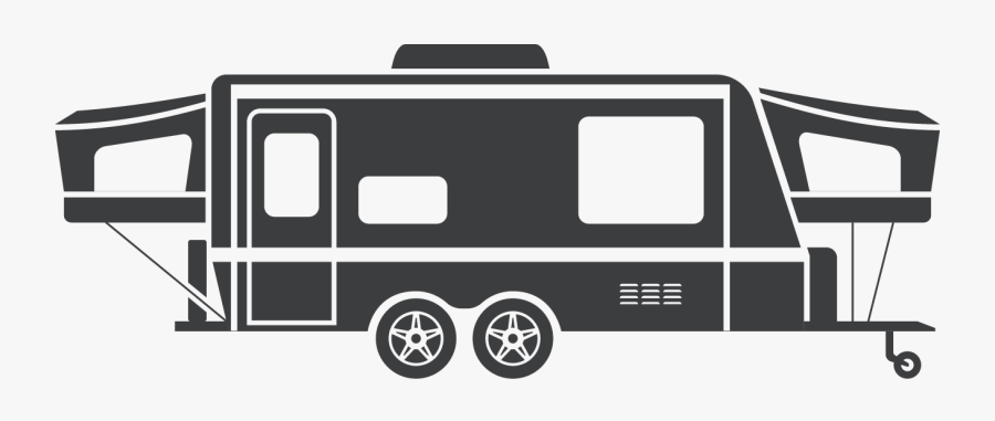 Transparent Camper Clipart Black And White - Pop Up Campers Clipart, Transparent Clipart