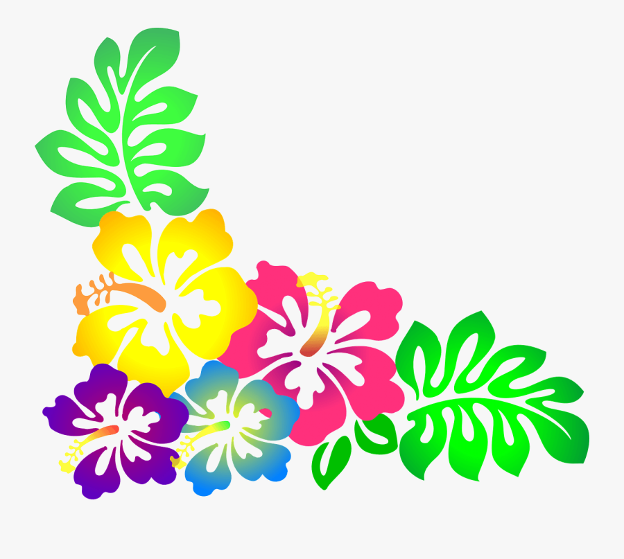 Hawaiian Borders And Frames Flower Clip Art - Clipart Hawaiian Flowers, Transparent Clipart