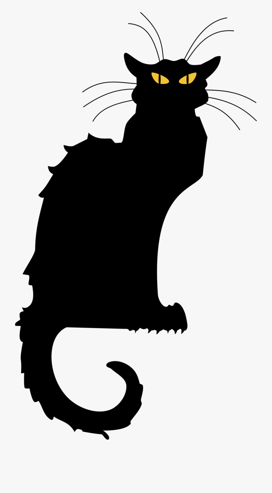 Simple Halloween Black Cat Clipart - Le Chat Noir Vector, Transparent Clipart