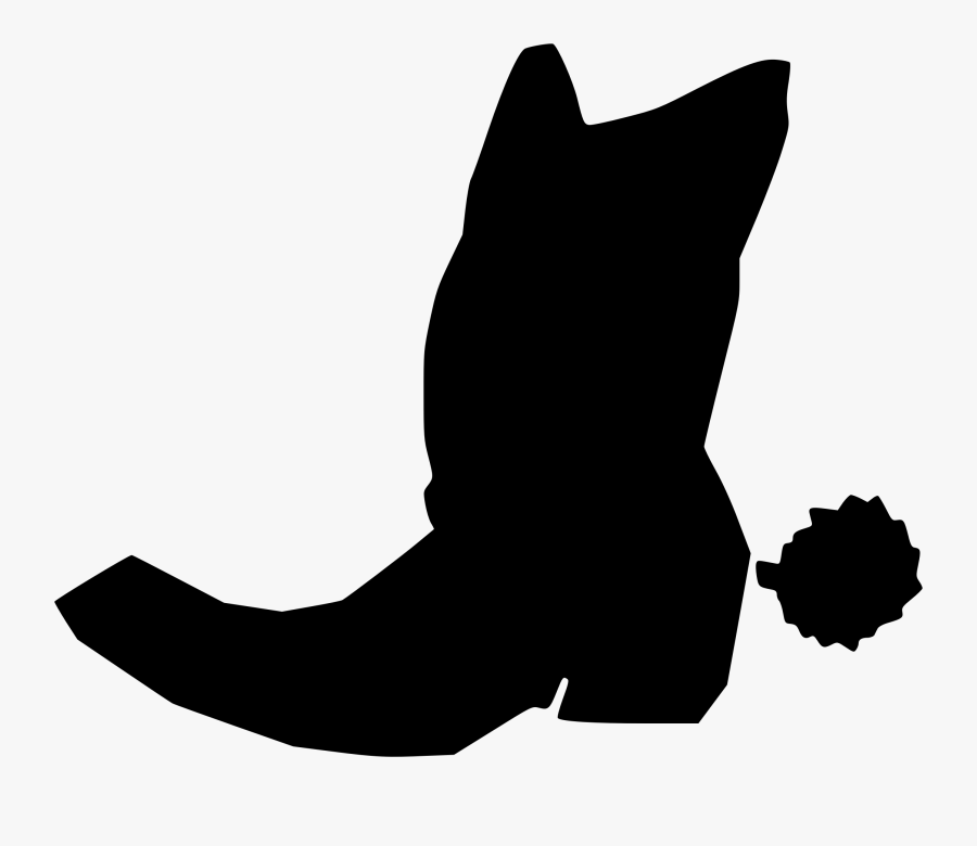 Monochrome Cat - Cowboy Boot Silhouette Png, Transparent Clipart