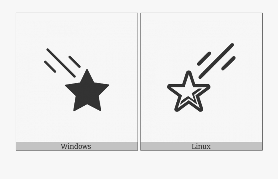 Clip Art Utf Icons On Various - Unicode Shooting Star, Transparent Clipart